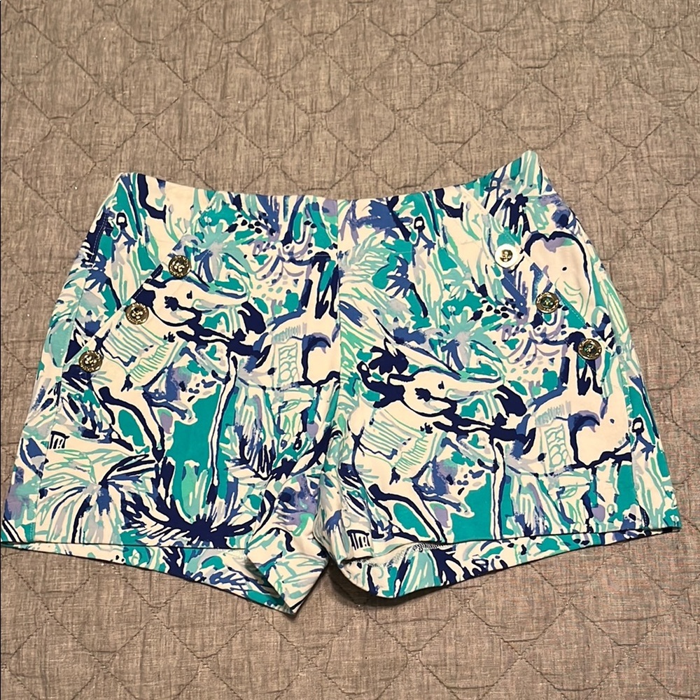 Lilly Pulitzer Tropical Blue and Green Shorts